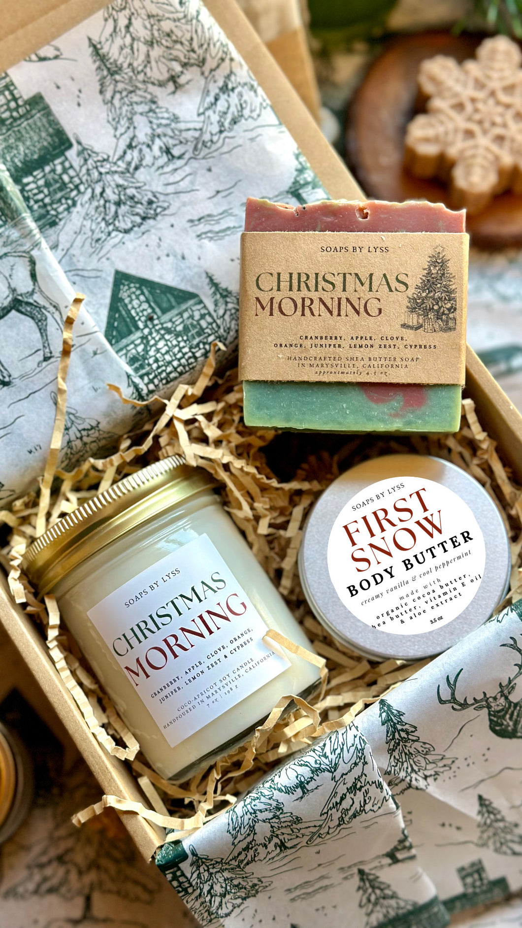 Holiday Candle, Soap & Butter Gift Box